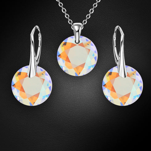 Sidabro komplektas "Marianna (Švytėjimas)" su Swarovski™ kristalais